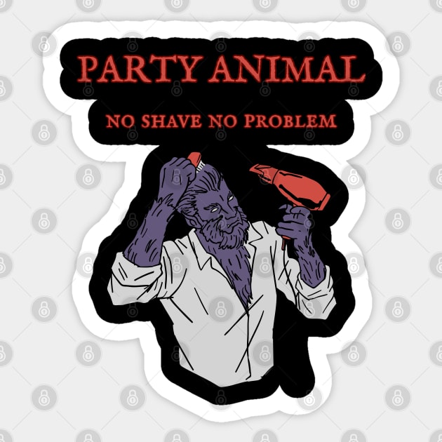 Party Animal – No Shave No Problem Sticker by Stylecombinator